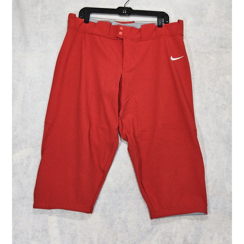 Nike Softball Pants Womans Sz XL New Team 3/4 Game Vapor Prime Red‎ Dry Fit